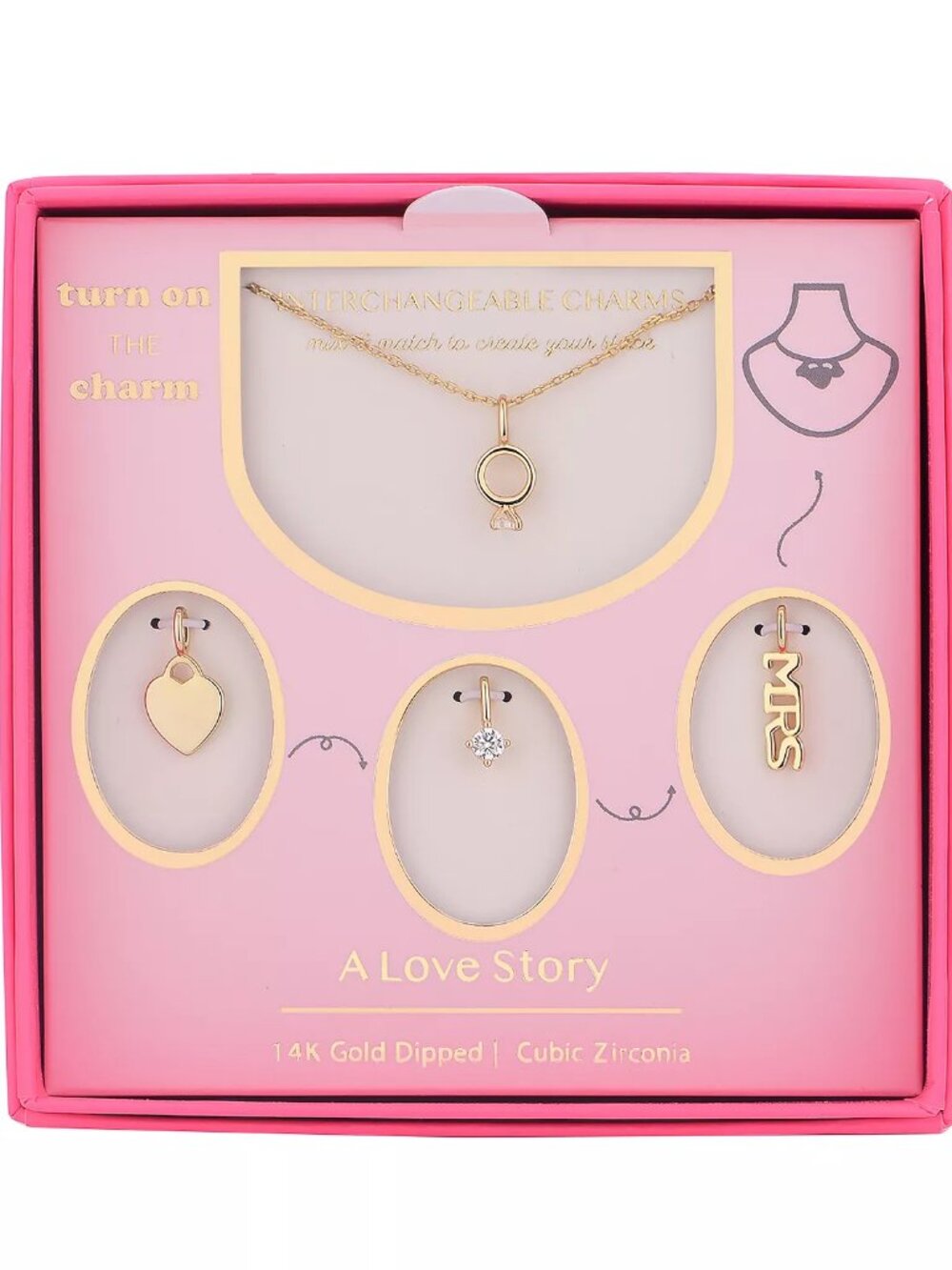 Taylor Grace Turn On the Charm A Love Story Interchangeable Cubic Zirconia Charm